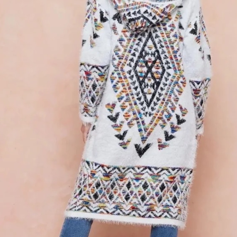 Fuzzy Aztec Rainbow 🌈 Stitch Cardigan